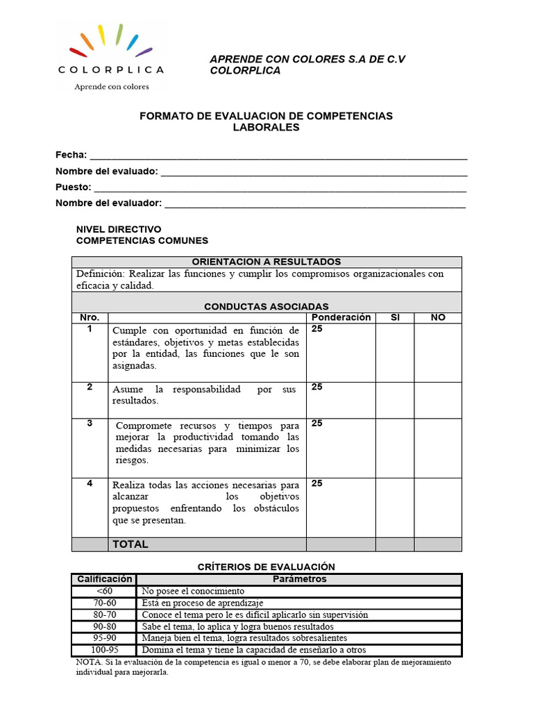 Evaluación de Competencias Laborales | PDF | Evaluación | Business
