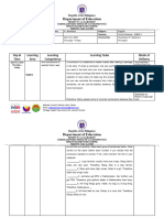 Department of Education: Day & Time Learning Area Learning Competency Learning Tasks Mode of Delivery