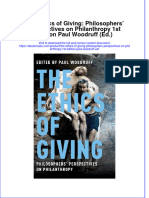 The Ethics of Giving Philosophers Perspectives On Philanthropy 1St Edition Paul Woodruff Ed Full Download Chapter