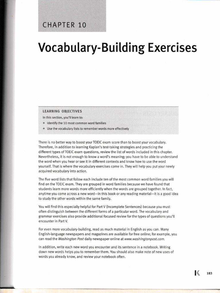 Picture of Vocabulary Building Exercises | PDF | Part Of Speech | Pronoun