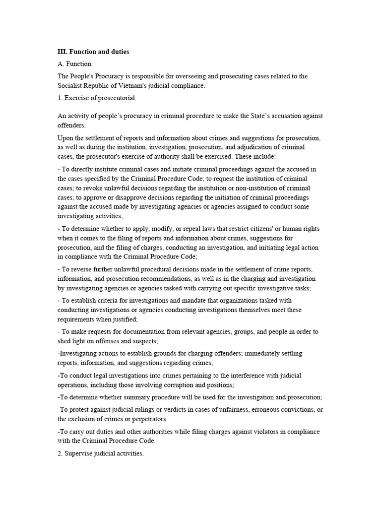 Functions Duties and Authorities of Peoples Procuracy | PDF ...