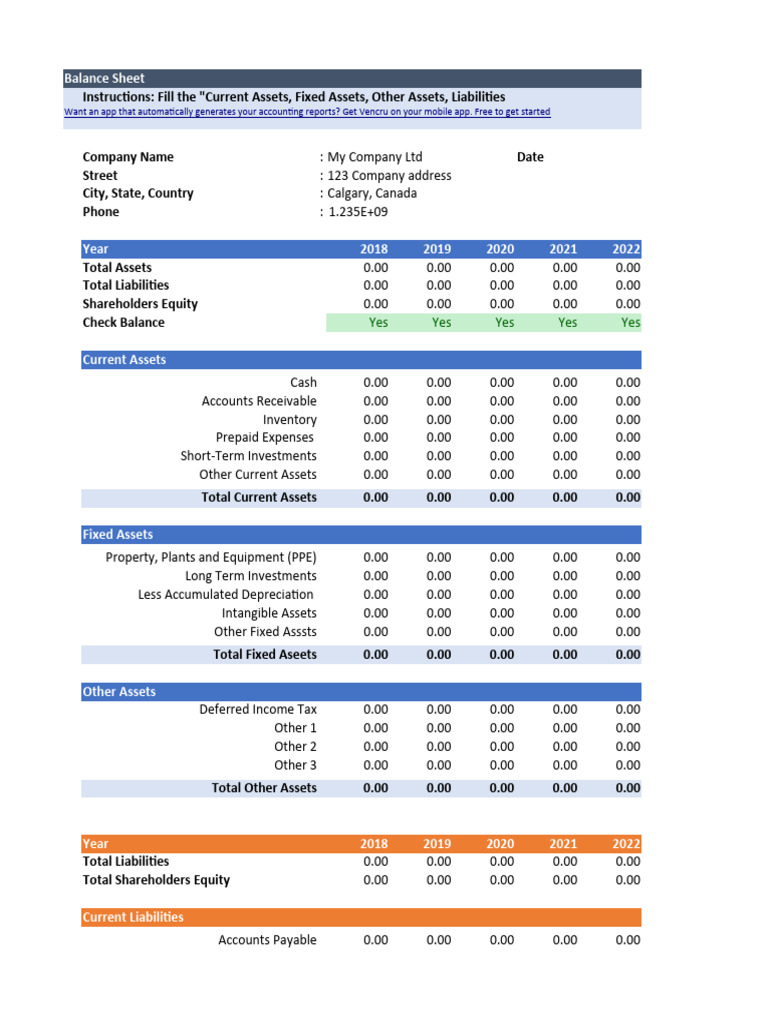 My Company Ltd Balance Sheet Overview | PDF | Equity (Finance) | Fixed ...