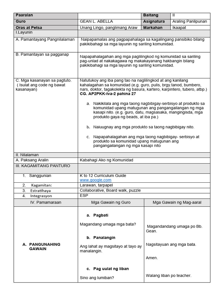 AP Lesson plan | PDF