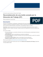 Reconsideración de Una Multa Cursada Por La Dirección Del Trabajo (DT)