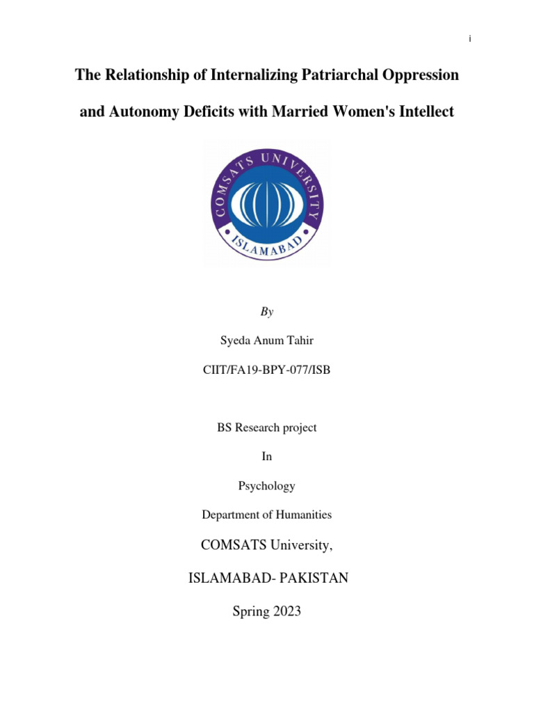 Impact of Patriarchy on Women's Intellect | PDF | Patriarchy | Gender ...