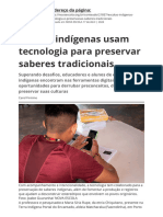 Escolas Indigenas Usam Tecnologia para Preservar Saberes Tradicionais