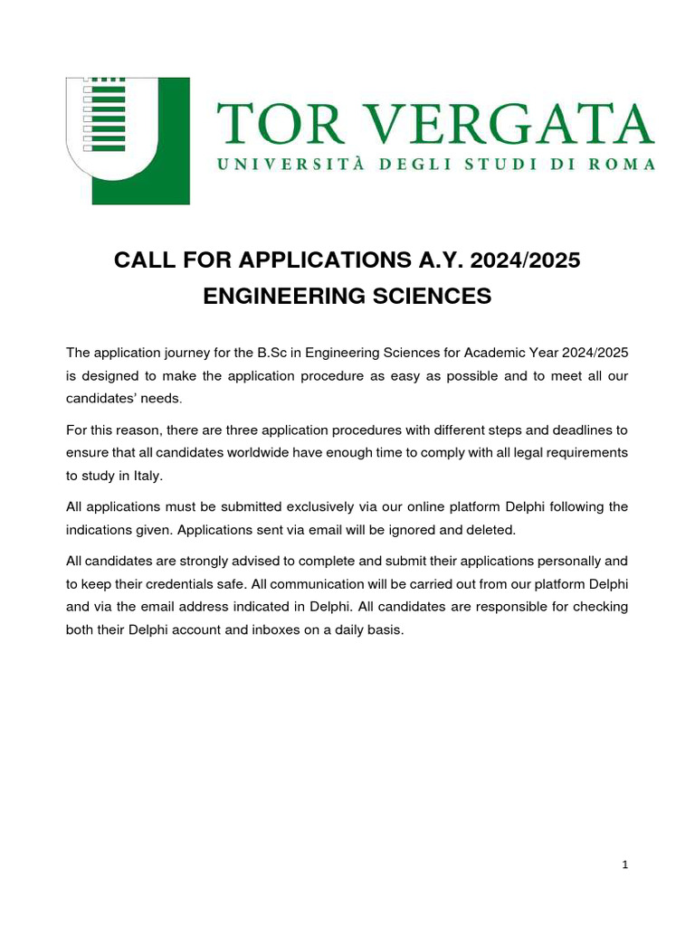 Tor Vergata Engineering Sciences CallforApplicationsA.Y.202425 PDF Identity Document