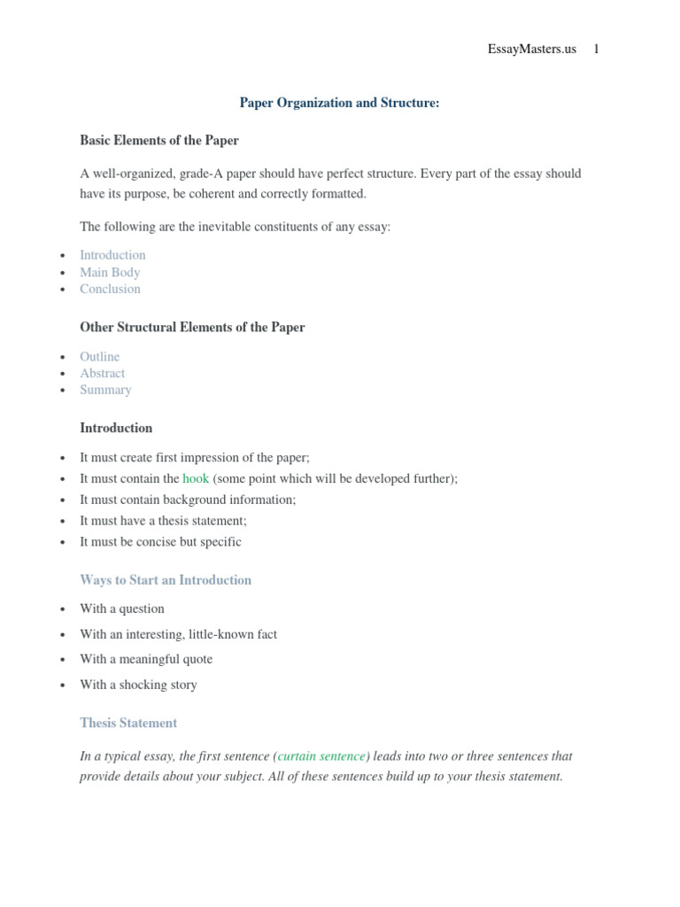 Structuring a Grade-A Paper | PDF | Essays | Paragraph