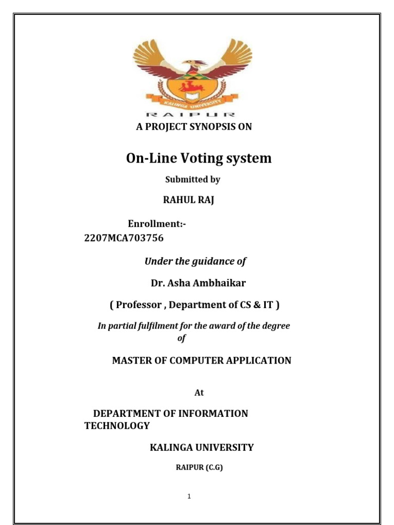Project_Synopsis_Format[1] ONLINE VOTING SYSTEM | PDF | Electronic ...