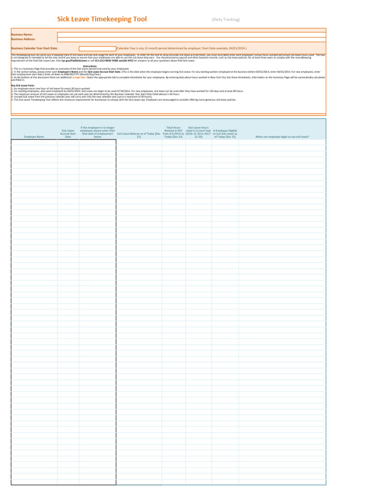 Sick Leave Tracking Tool Guide | PDF | Sick Leave | Accrual