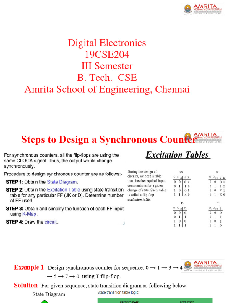 Synchronous Counter Design Guide | PDF | Electrical Circuits ...