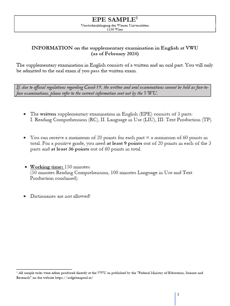 EPE Exam Sample for VWU 2024 | PDF | Las Vegas Strip | Las Vegas