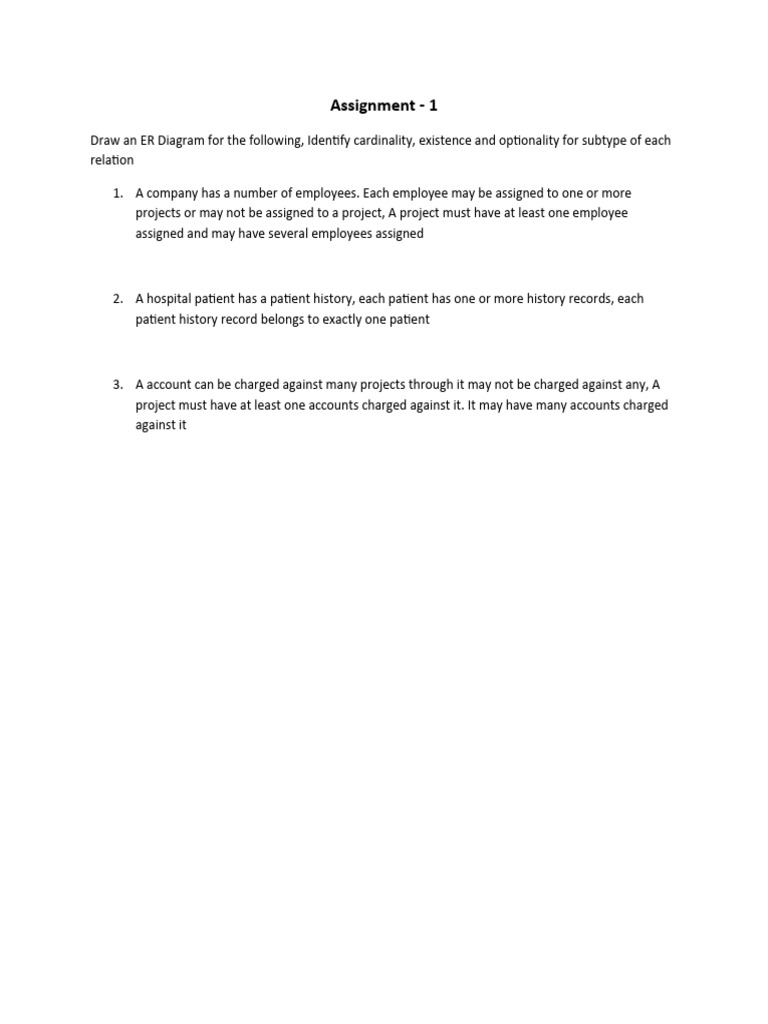 ER Diagram Assignment with Cardinality Analysis | PDF