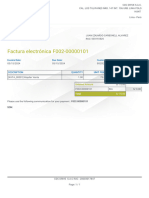 Factura Electrónica F002-00000101: Invoice Date: Invoice Date: Due Date: Due Date: Customer Code: Customer Code