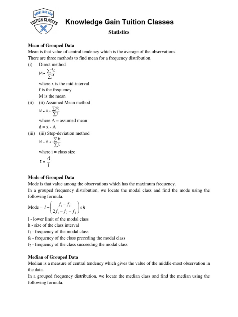 Statistics Class 11 Commerce | PDF | Mode (Statistics) | Mean