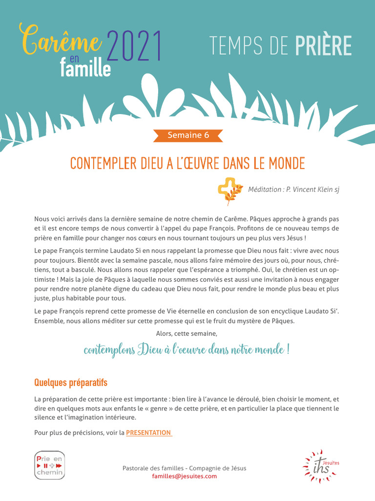 Contempler Dieu en Famille durant Pâques | PDF | Pâques | Dieu