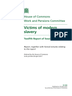 Victims of Modern Slavery: House of Commons Work and Pensions Committee