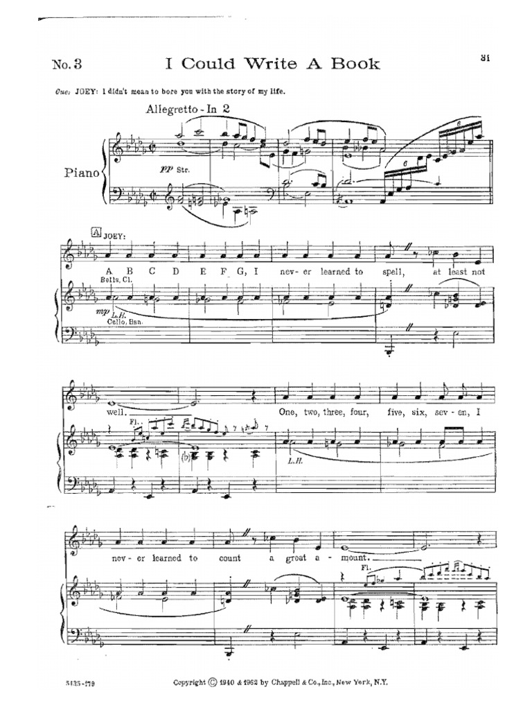 I Could Write A Book - Pal Joey | PDF