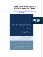 Pragmatics For Latin From Syntax To Information Structure A M Devine download pdf chapter