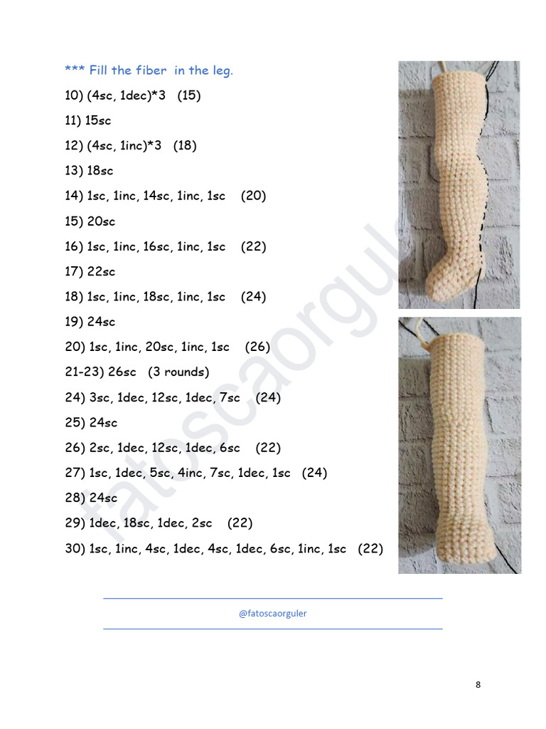 Crochet Leg Pattern Instructions | PDF | Teaching Methods & Materials ...