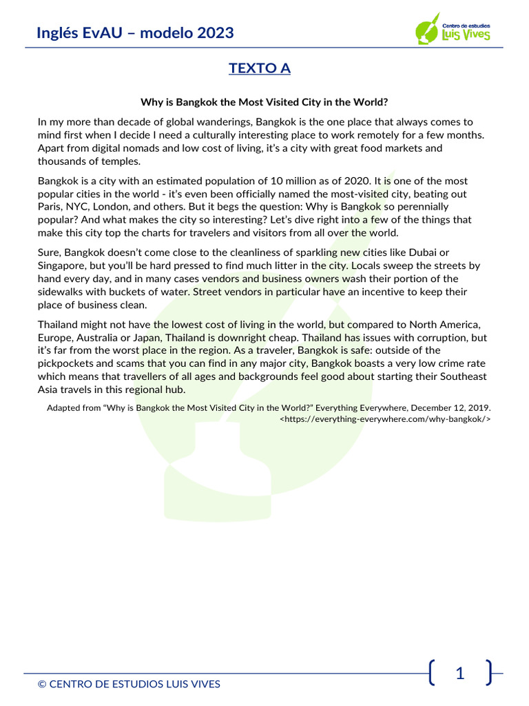 Ingles Evau Modelo23 Pdf Cost Of Living Sports