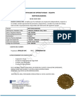 Certificado Operatividad - Motosoldadora - DRILLEX