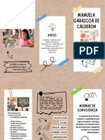 Folleto Tríptico Flyer Academia de Clases de Repaso Escolar Doodle Marrón y Blanco