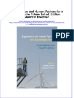 Ergonomics And Human Factors For A Sustainable Future 1St Ed Edition Andrew Thatcher full chapter