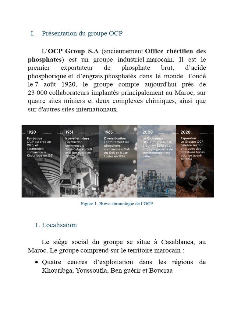 Présentation du groupe OCP et OIK/GP | PDF | Technologie et ingénierie