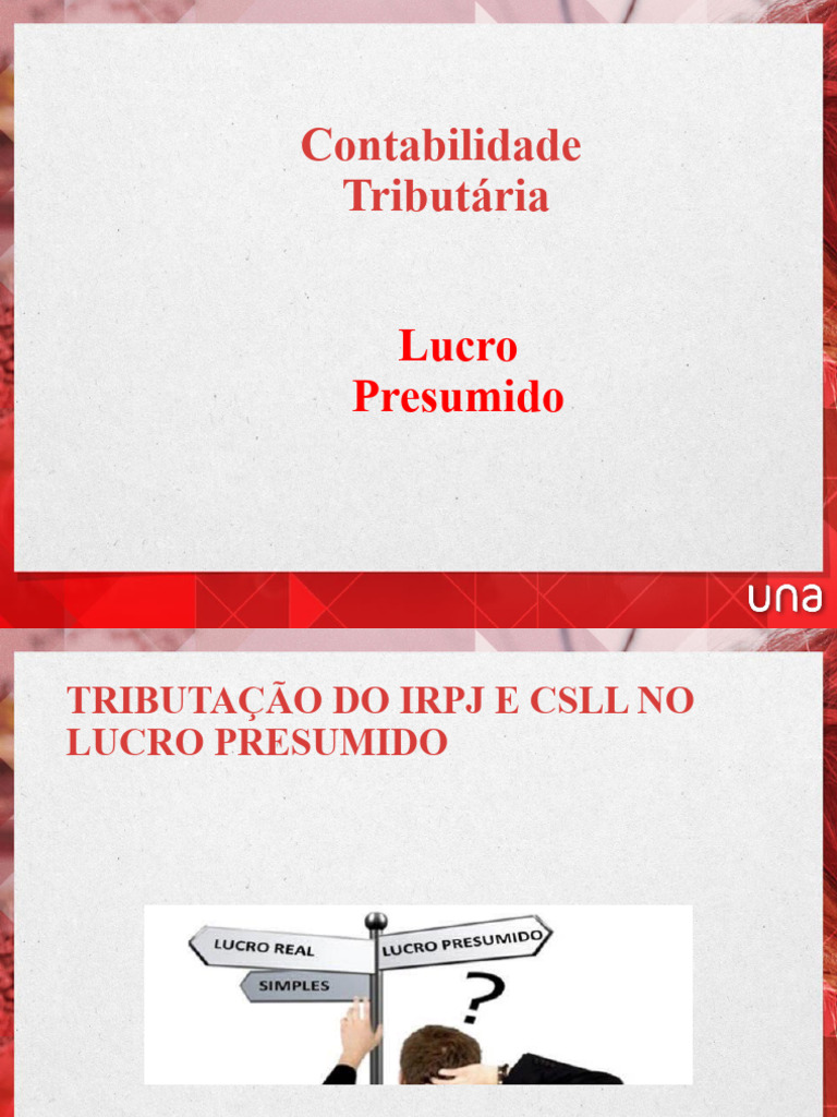 Tributação IRPJ e CSLL: Lucro Presumido | PDF | Imposto de Renda | Impostos
