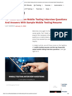 40+ Most Common Mobile Testing Interview Questions and Answers With Sample Mobile Testing Resume