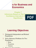 Inferences Based On Two Samples Confidence Intervals-AND-ests of Hypotheses