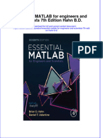 Essential Matlab For Engineers And Scientists 7Th Edition Hahn B D full chapter