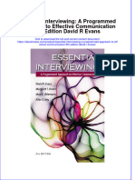 Essential Interviewing A Programmed Approach To Effective Communication 9Th Edition David R Evans full chapter