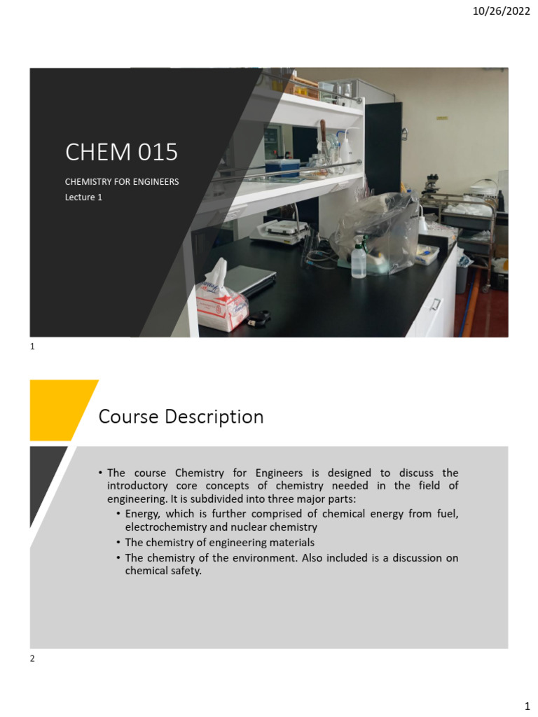 Chem015 Lecture 1 Ho Chemical Safety Bsee 1 1 Pdf Workplace Safety