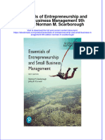 Essentials of Entrepreneurship and Small Business Management 9Th Edition Norman M Scarborough Full Chapter