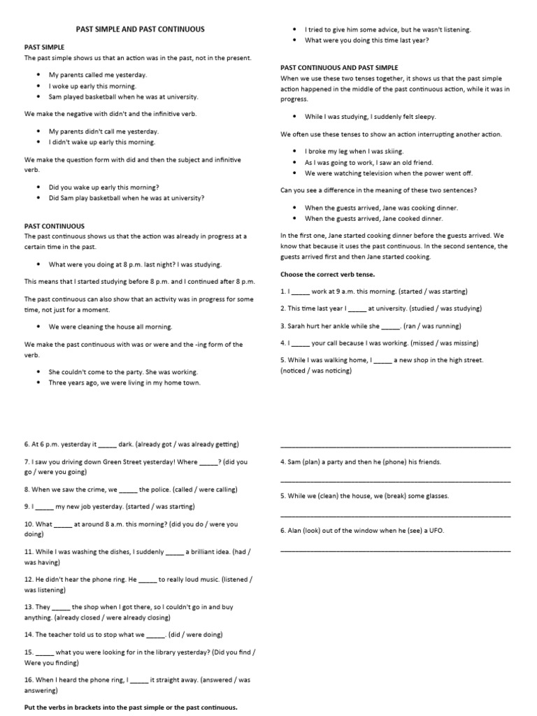 KELAS 8_PAST SIMPLE and PAST CONTINUOUS | PDF | Linguistic Typology ...