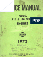 Nissan Model L16 L18 Engines Service Manual