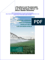 Building A Resilient and Sustainable Agriculture in Sub Saharan Africa 1St Ed Edition Abebe Shimeles Full Chapter