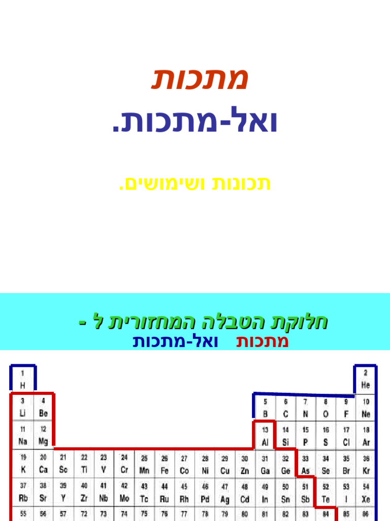 מתכות ואל-מתכות | PDF