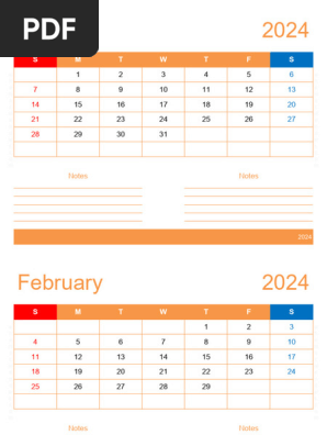 2024 Calendar Printable Notes 1mo 24p Letter Ls Wic 4 1