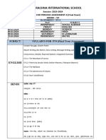 Grade 7 Datesheet and Syllabus