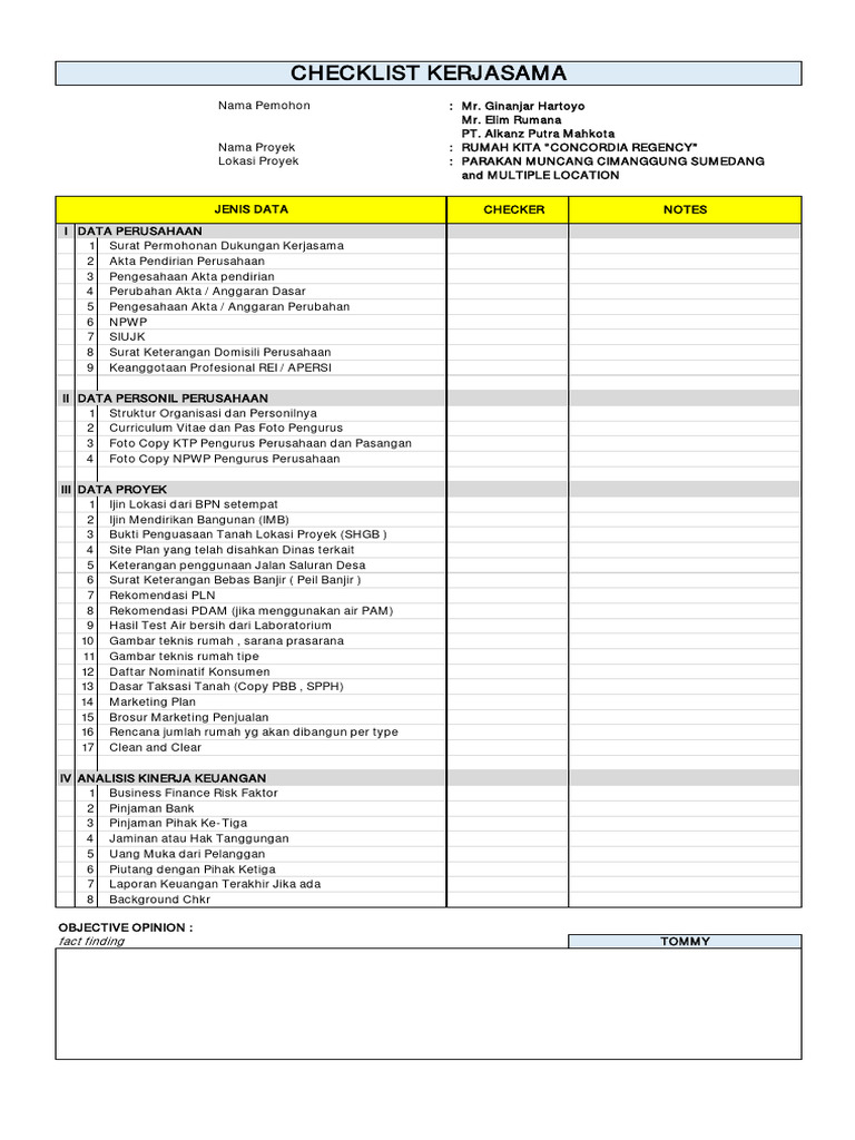 Dokumen Kerjasama Proyek Rumah Kita | PDF