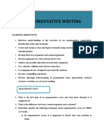 Grade 9 Arguementative Writing PDF