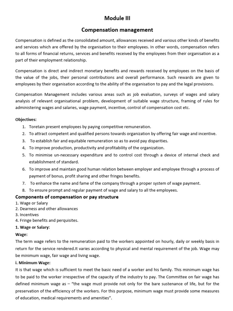 Compensation Management Overview | PDF | Cost Of Living | Employee Benefits