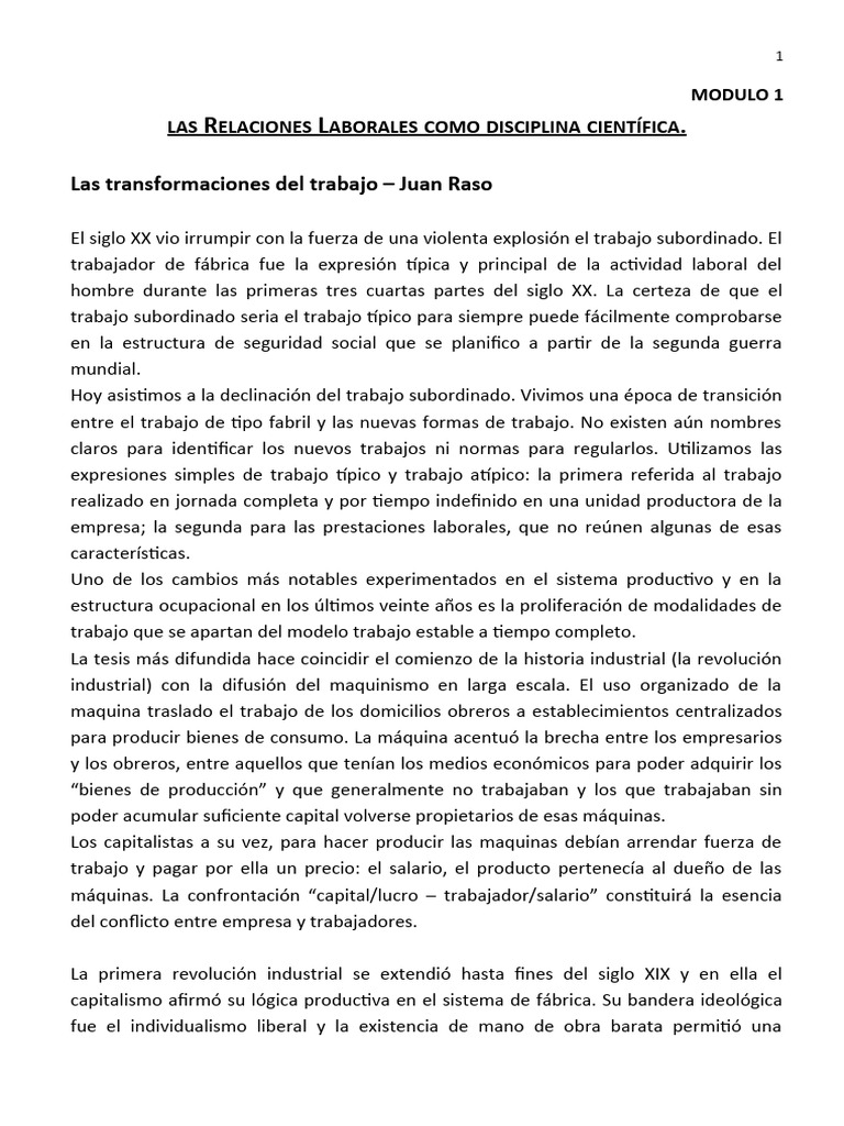 Teoría de Las RRLL Todo | PDF | Derecho laboral | Relaciones laborales