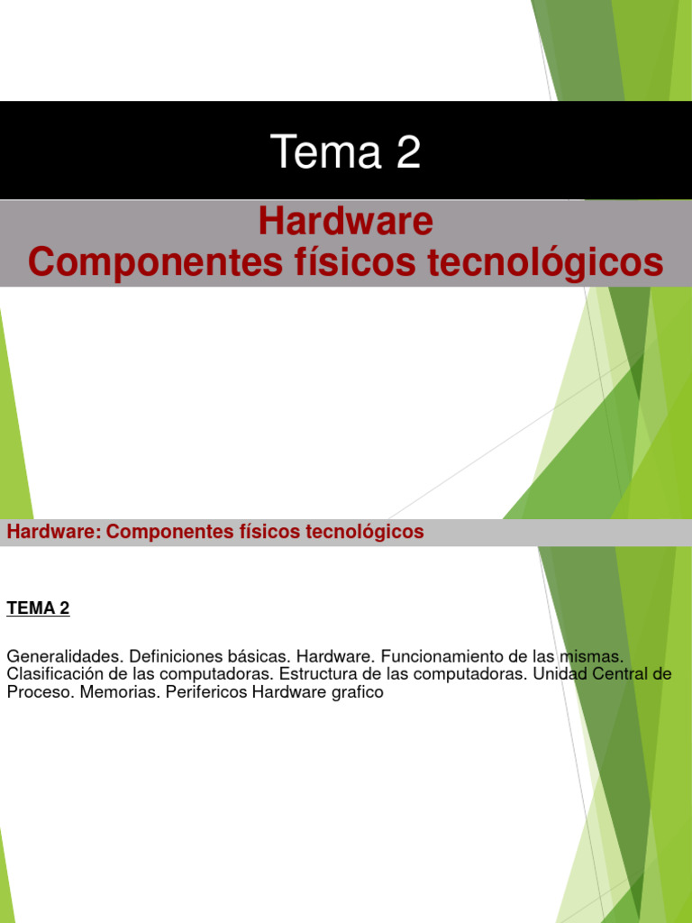 Componentes Esenciales del Hardware Informático | PDF | Hardware de la ...