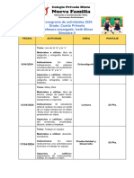 Cronograma Cuarto Primaria II Bimestre