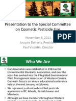 Presentation To The Special Committee On Cosmetic Pesticide Use