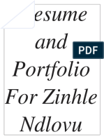 Resume and Portfolio For Zinhle Ndlovu